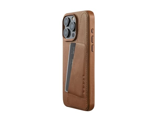 Troubadour Goods Trubadour Goods Limited Mujjo Leather Wallet Case - Lærveske for iPhone 15 Pro Max, MagSafe-kompatibel (Tan)