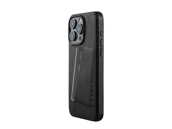 Troubadour Goods Limited Mujjo Full Nahka lompakko tapauksessa - tapauksissa suunniteltu iPhone 15 Pro Max, MagSafe yhteensopiva (musta)