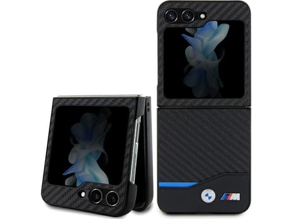 BMW Leather Carbon Case til Samsung Galaxy Z Flip 5 - Svart