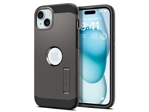 Spigen Tough Armor, Omslag, Apple, iPhone 15 Plus, 17 cm (6.7"), Grå