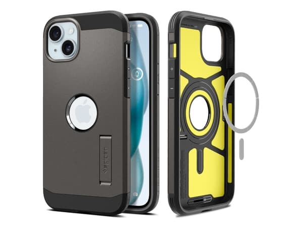 Spigen Tough Armor, Omslag, Apple, iPhone 15 Plus, 17 cm (6.7"), Grå