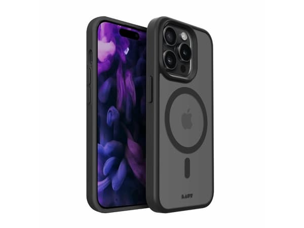 LAUT Huex Protect - suojakotelo iPhone 15 Pro:lle, joka on yhteensopiva MagSafe-järjestelmän kanssa (musta)
