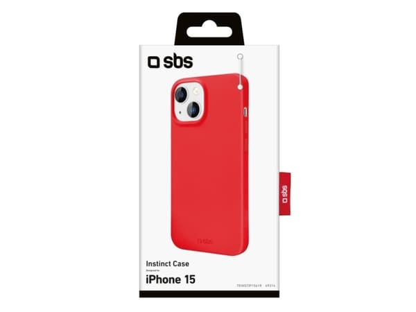SBS TEINSTIP1561R, Suojus, Apple, iPhone 15, 15,5 cm (6.1"), Punainen