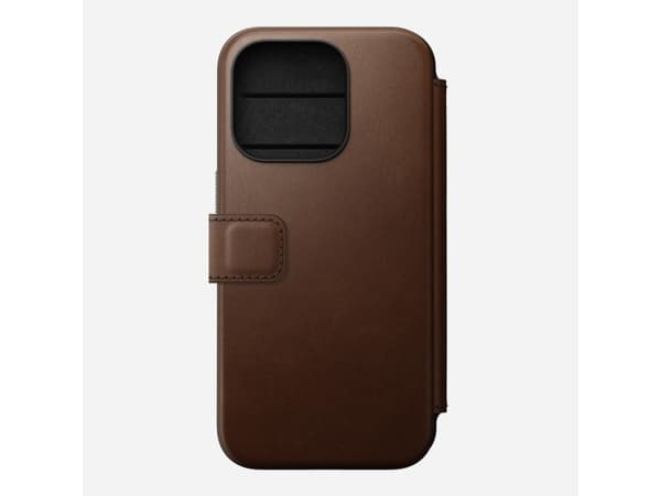 Nomad Modern Leather Folio, Folio, Apple, iPhone 15 Pro, 15,5 cm (6.1"), Brun