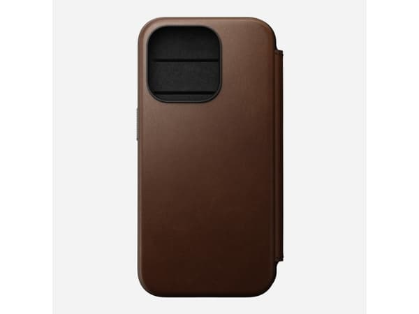 Nomad Modern Leather Folio, Folio, Apple, iPhone 15 Pro, 15,5 cm (6.1"), Brun