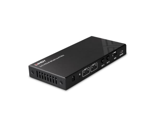 Lindy 38313, AV-matrisevelger, 7680 x 4320 piksler, 40 Gbit/s, LPCM, Sort, Metall