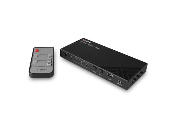 Lindy 38313, AV-matrisevelger, 7680 x 4320 piksler, 40 Gbit/s, LPCM, Sort, Metall