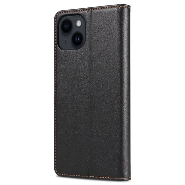 Retro Crazy Horse Taske til iPhone 15 Plus Telefontaskestativ