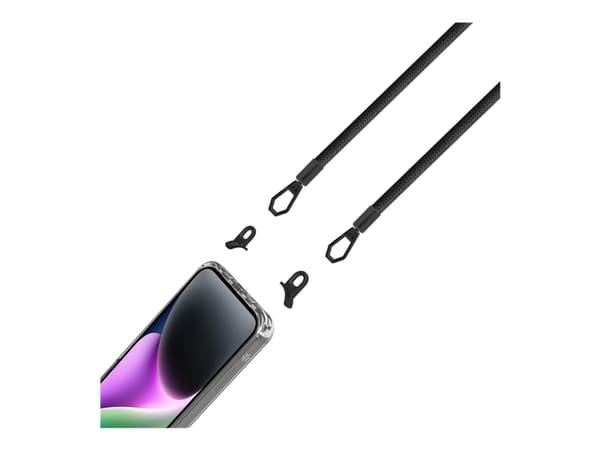 Celly Freedom - Baksidedeksel for mobiltelefon - with black lacet - polykarbonat, termoplast-polyuretan (TPU) - gjennomsiktig - for Apple iPhone 15 P