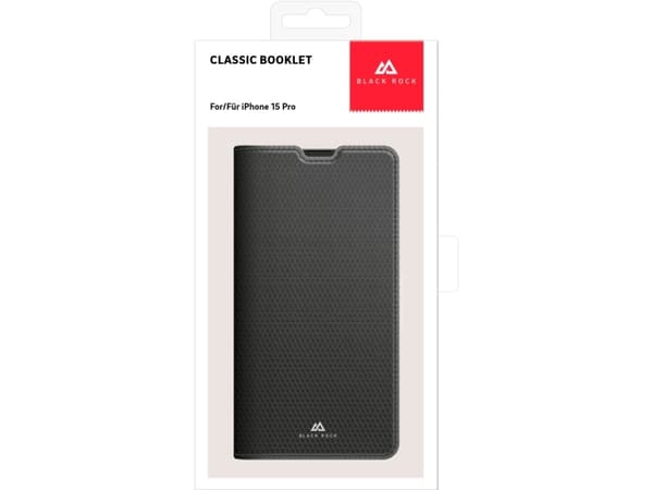 Black Rock The Classic, Lommebok-etui, Apple, iPhone 15 Pro, 15,5 cm (6.12"), Sort