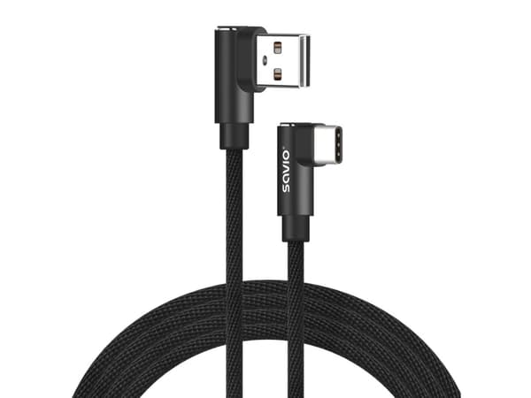 Savio CL-163 duplex-kaapeli USB - USB type C, 1m, ktowy, punottu, 1 m, USB A, USB C, USB 2.0, 480 Mbit/s, Sort