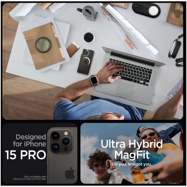 Spigen Ultra Hybrid MagSafe Case iPhone 15 Pro Gold