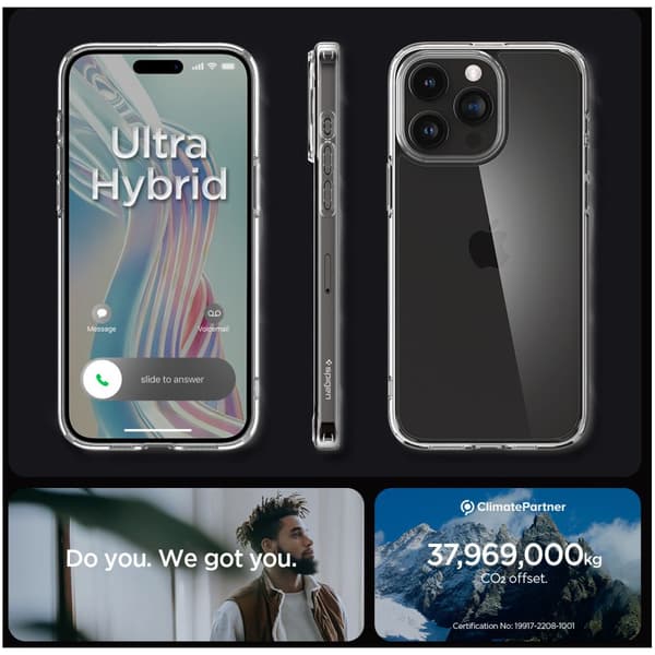 Spigen iPhone 15 Pro Case Ultra Hybrid Crystal Clear