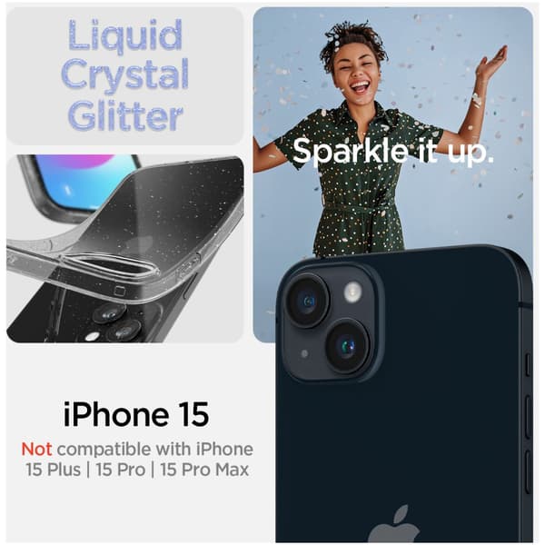 Spigen iPhone 15 Case Liquid Crystal Glitter Crystal