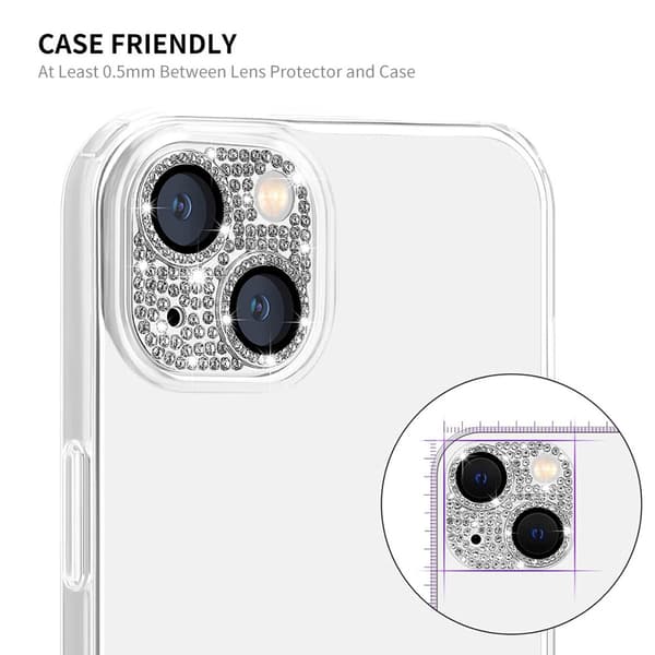 Hat Prince Glitter Kameraskydd Aluminium iPhone 15/iPhone 15 Plus Blå
