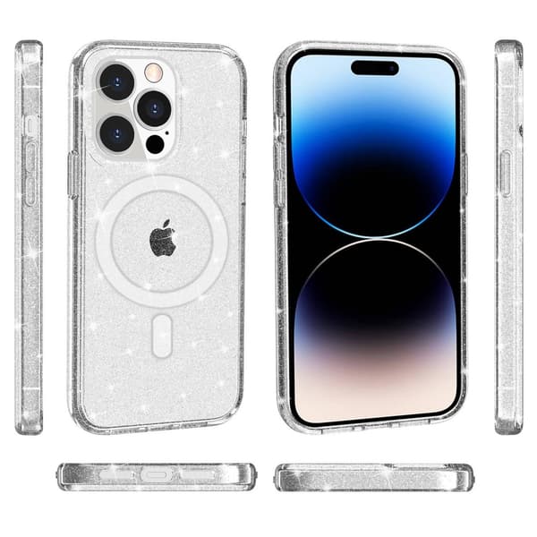 Glitter MagSafe Skal iPhone 14 Pro Max Transparent