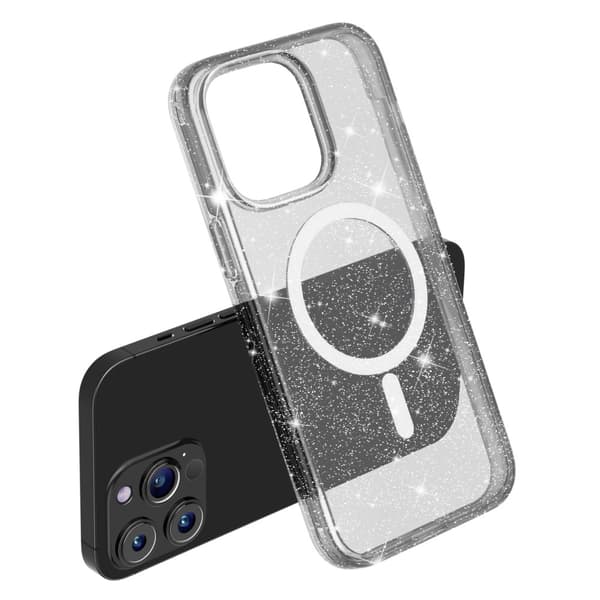 Glitter MagSafe Skal iPhone 14 Pro Max Transparent Svart