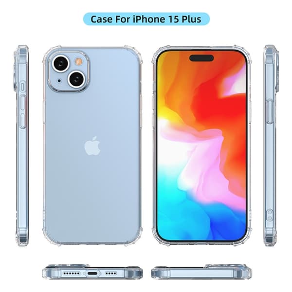 Til iPhone 15 Plus Shell Case TPU-ramme + Akryl-bagside-telefoncover