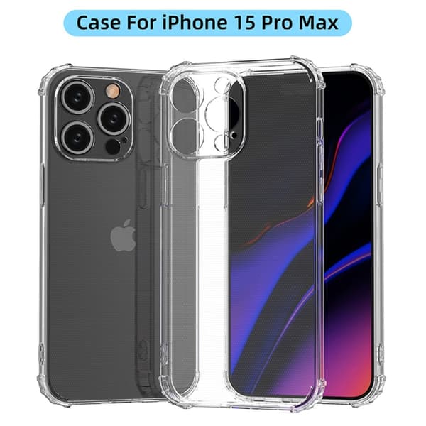 Til iPhone 15 Pro Max Shell Case TPU bagside-telefoncover