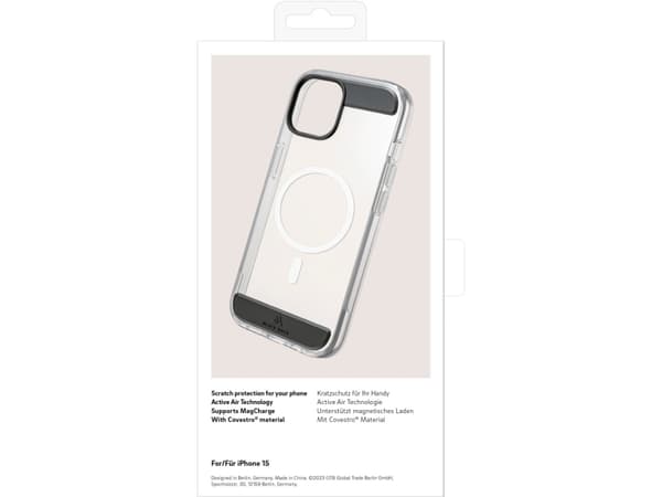 Black Rock Mag Air Protection, Cover, Apple, iPhone 15, 15.5 cm (6.1"), Black, Transparent