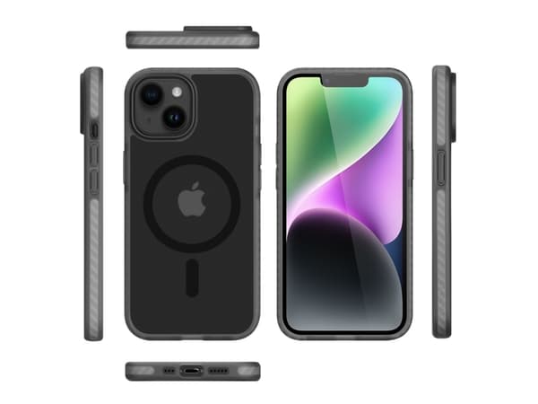 nevox StyleShell INVISIO, Suojus, Apple, iPhone 15, 15,5 cm (6.1"), Musta