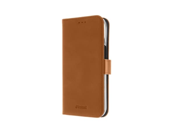 Insmat Premium - Lommebok for mobiltelefon - ekte skinn, polykarbonat, kartong+papir+aluminiumsfolie - brun - for Apple iPhone 15 Pro