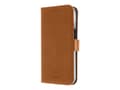 Miniatyrbilde 1 av 5: Insmat Premium - Lommebok for mobiltelefon - ekte skinn, polykarbonat, kartong+papir+aluminiumsfolie - brun - for Apple iPhone 15 Pro