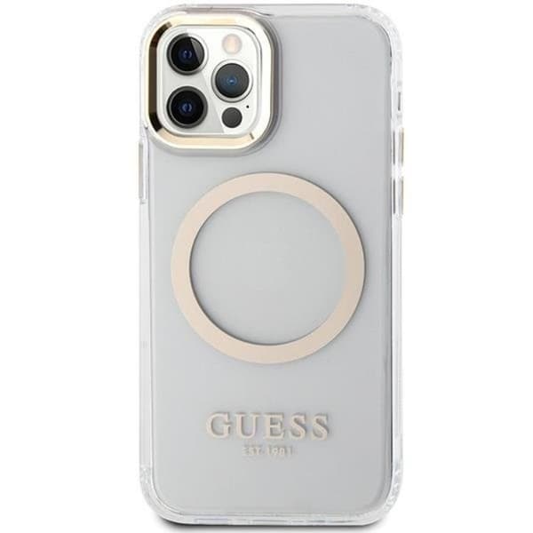 Guess iPhone 12 Pro/12 Mobilskal Magsafe Metall Outline - Guld