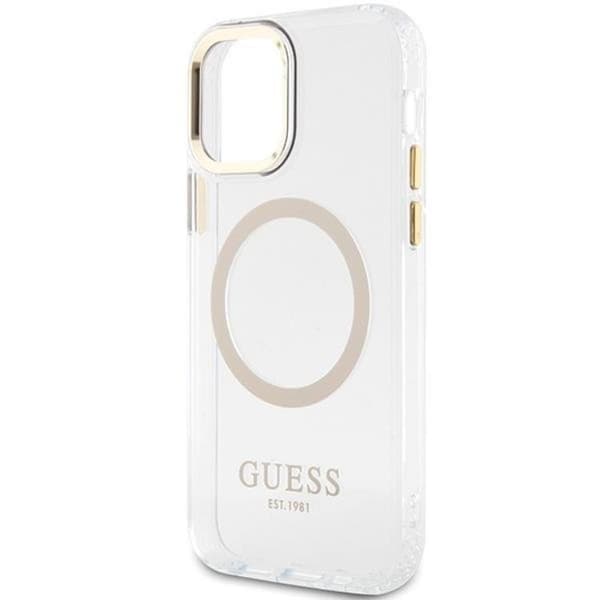 Guess iPhone 12 Pro/12 Mobilskal Magsafe Metall Outline - Guld