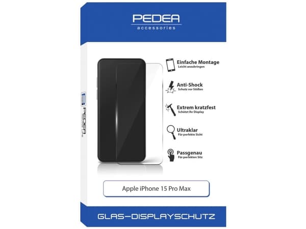 Pedea 50170101 Displaybeskyttelsesglas Apple iPhone 15 Pro Max 1 stk Anti-Fingerprint 50170101