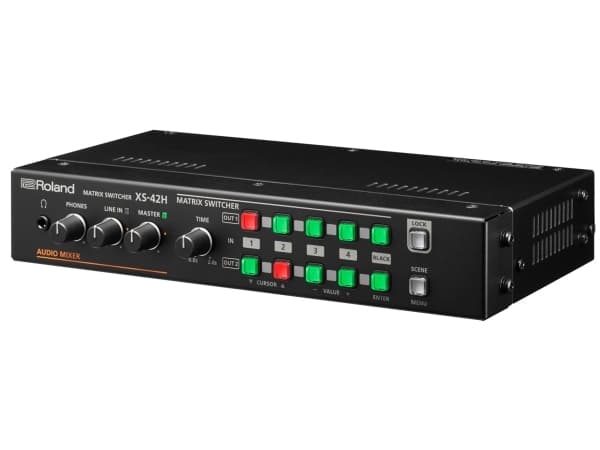 Roland XS-42H, Matrisevelger for mediapresentasjon, 1920 x 1200 piksler, Sort, Knapper, Rotasjon, USB Type-A, 25 W