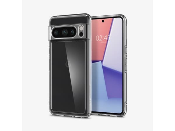 Spigen Ultra Hybrid - bakstycke till mobiltelefon - polykarbonat, termoplastisk polyuretan (TPU) - kristallklart - för Google Pixel 8 Pro
