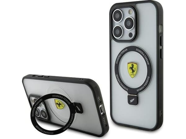 Ferrari FEHMP15XUSCAH iPhone 15 Pro Max 6.7" transparent hardcase Ring Stand 2023 Collection MagSafe