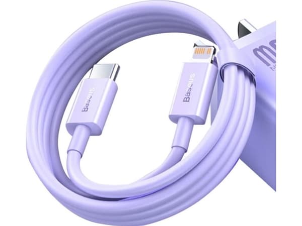 USB-C hurtiglade-/dataoverføringskabel - Lightning PD 20W 1m Baseus Superior Series - lilla