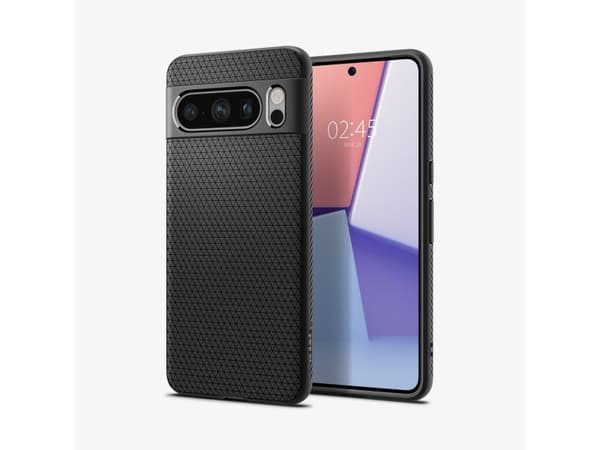 Spigen Liquid Air - Baksidesskydd för mobiltelefon - termoplastisk polyuretan (TPU) - mattsvart - för Google Pixel 8 Pro