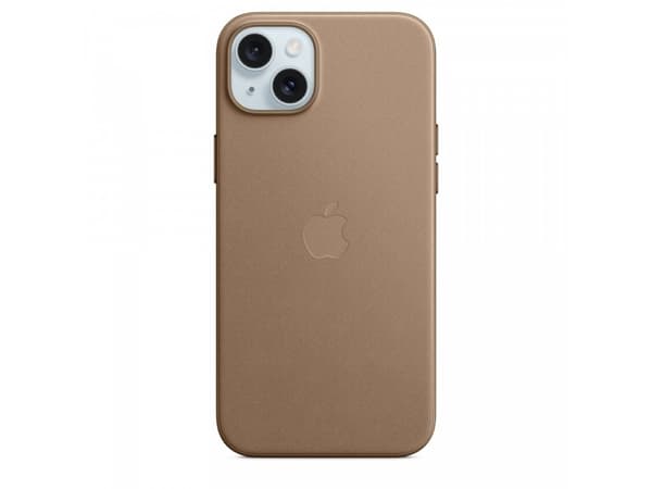 Apple - Baksidedeksel for mobiltelefon - MagSafe-samsvar - mikrotvill, FineWoven - musegrått - for iPhone 15 Plus