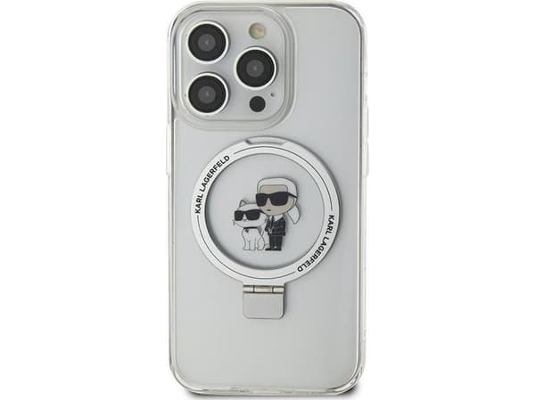 Karl Lagerfeld KLHMN61HMRSKCH iPhone 11/ Xr 6.1" white hardcase Ring Stand Karl&Choupette Mag