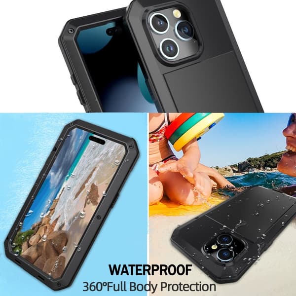 Kraftig robust hybrid-deksel+herdet glass til iPhone 15