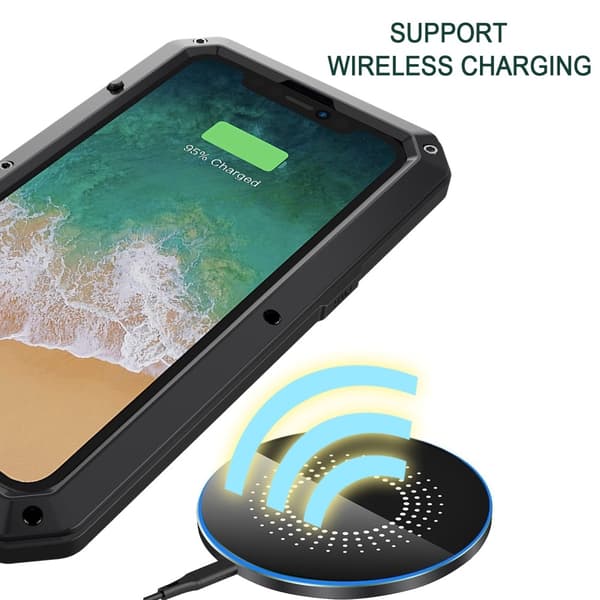 Kraftig robust hybrid-deksel+herdet glass til iPhone 15