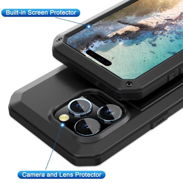 iPhone 15 Pro Max Heavy Duty Robust Hybrid Cover Shell + hærdet glas