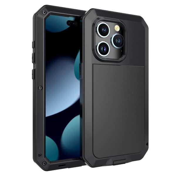 iPhone 15 Pro Max Heavy Duty Robust Hybrid Cover Shell + hærdet glas