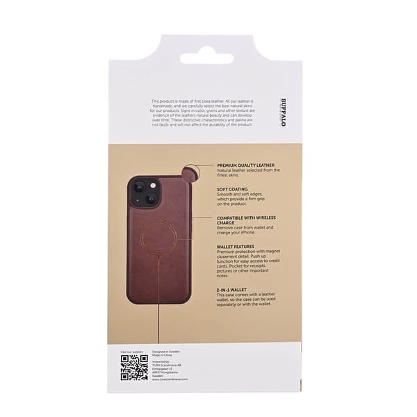 Buffalo Mobildekseel 2-i-1 3 Kort MagSeries Brun  - iPhone 15