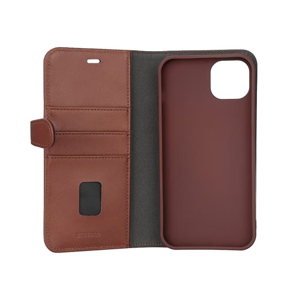 Buffalo Wallet 2-i-1 3 Kort MagSeries Brun - iPhone 15 Plus