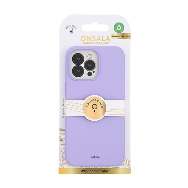 Onsala Mobilcover Silikonefølelse MagSeries Lyselilla - iPhone 15 Pro Max