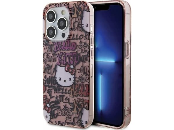Sourcing Hello Kitty HKHCP13LHDGPTP iPhone 13 Pro / 13 6.1" pink/pink hardcase IML Tags Graffiti