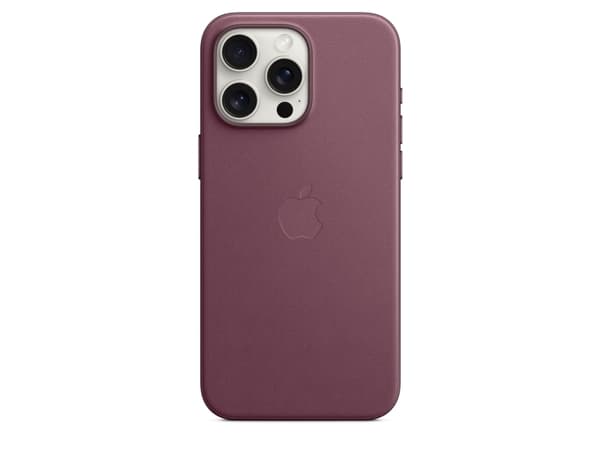 Apple - Baksidesskydd för mobiltelefon - MagSafe-kompatibilitet - mikrotwill, FineWoven - mullbär - för iPhone 15 Pro Max