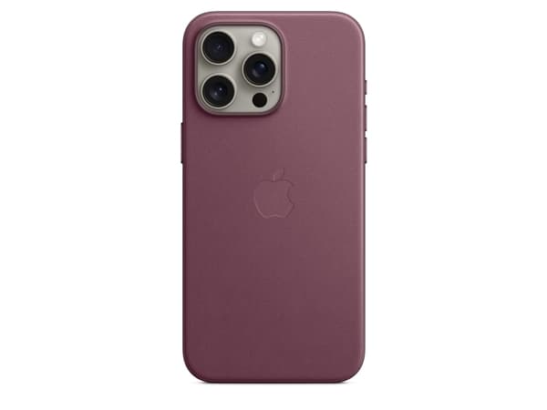 Apple - Baksidesskydd för mobiltelefon - MagSafe-kompatibilitet - mikrotwill, FineWoven - mullbär - för iPhone 15 Pro Max