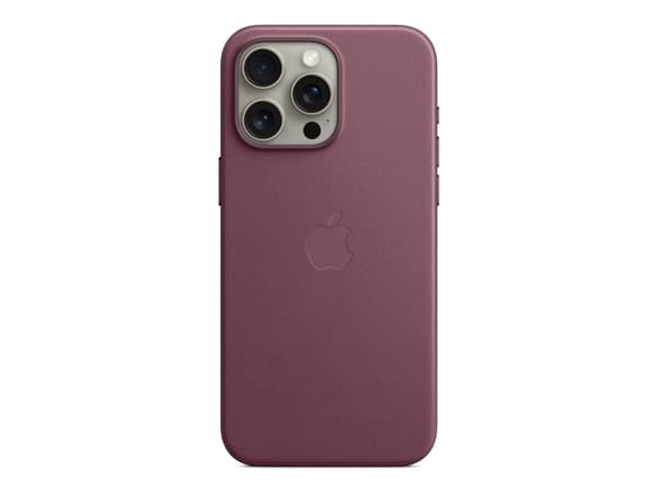 Apple - Baksidesskydd för mobiltelefon - MagSafe-kompatibilitet - mikrotwill, FineWoven - mullbär - för iPhone 15 Pro Max