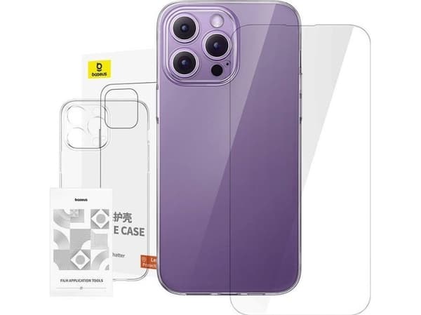 Baseus genomskinligt fodral iPhone 14 ProMax + härdat glas