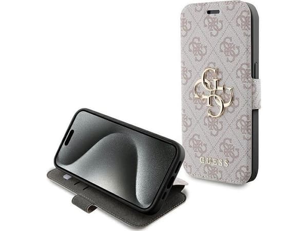 Guess GUBKP15X4GMGPI iPhone 15 Pro Max6.7" pink book 4G Metal Logo